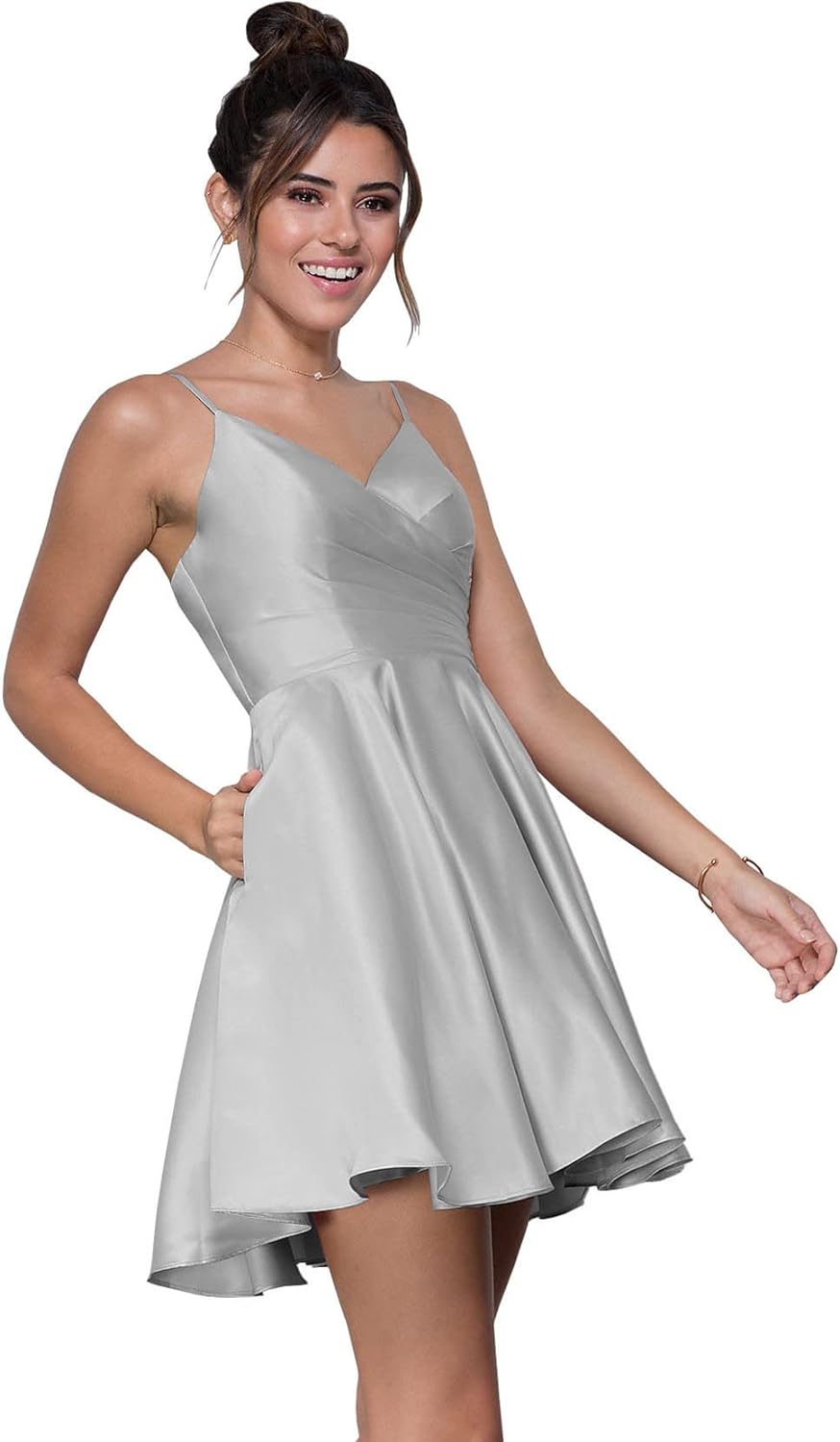 silk homecoming dress Satin Mini Dress, Short Party Dresses cg9229 classygown This classic and elegant homecoming dress features a sleek black silk like satin fabric with a strapless neckline that highlights the shoulders and collarbone Flormiss Dusty Rose 2026 Homecoming