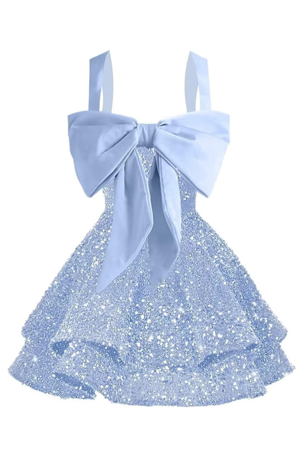 Sparkly Tiered Sequin Flower Girl Dress Spaghetti Straps Short Birthday Pageant Formal Mini Dresses