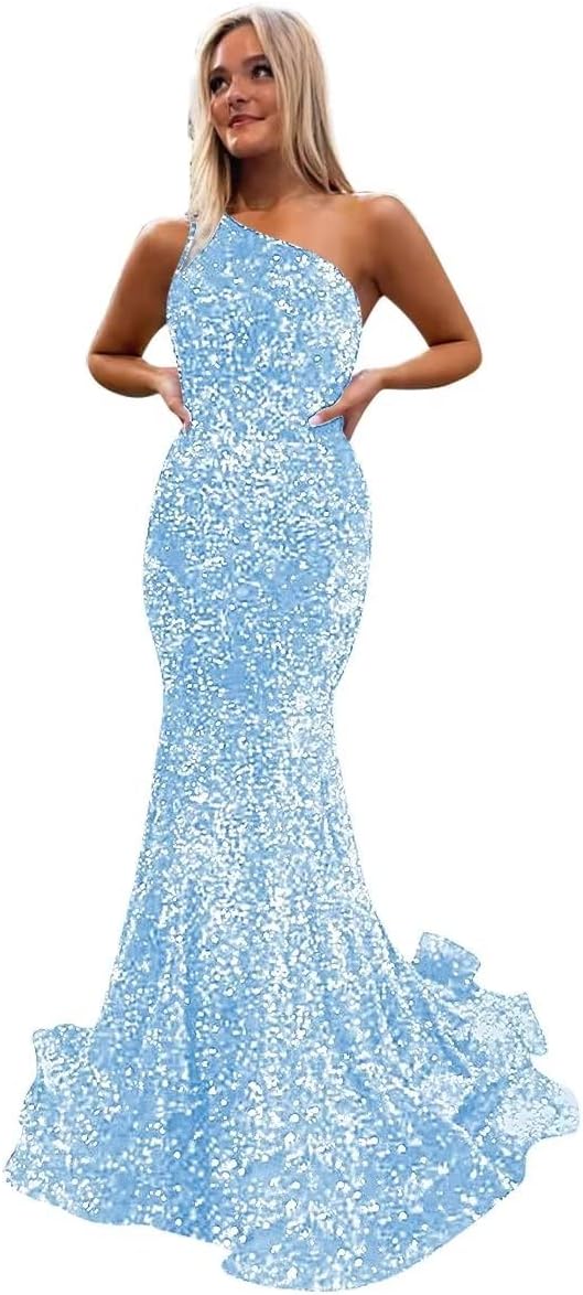 Women's Strapless Sequin Prom Dresses with Train Criss-Cross Mermaid Long Formal Evening Gowns