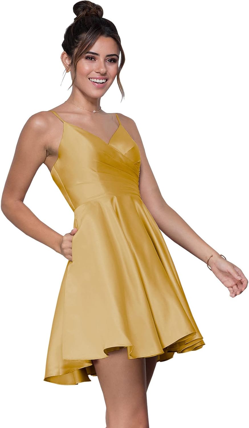 ladies short formal dresses Amazon.com: Meetjen Women's Hi Low Prom Party Dress Short Formal Cocktail V Neck Elegant Glitter Satin Sleeveless Wedding Guest Dresses Black XS : Clothing, Shoes & Jewelry