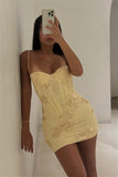 Spaghetti Straps Short Homecoming Dresses 2026 Mini Tight Embroidery Corset Prom Evening Cocktail Dress