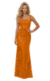 Lace Sequin Spaghetti Straps Prom Dress Long Ball Gown 2026 Mermaid Front Tie Backless Formal Evening Gowns