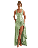 Sequin Prom Dresses with Slit 2026 Spaghetti Straps V Neck Corset A Line Formal Dress