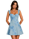 Floral Homecoming Dresses for Teens Short Princess A Line Mini Prom Cocktail Party Gowns
