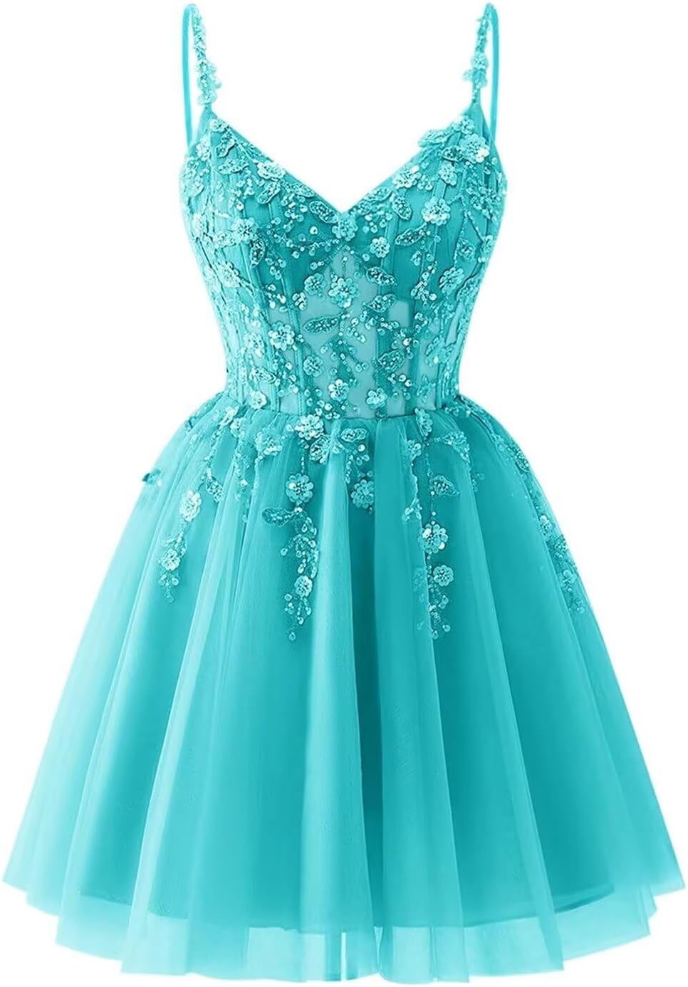 Lace Applique Tulle Homecoming Dresses for Teens Sparkly 3D Flower Short Prom Dress Sequin Quinceanera DAMA Dress