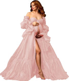 Tulle Maternity Dresses for Photoshoot Long Puffy Bridal Lingeria Robe Pregnancy Gowns Bathgown BabyShower Dress