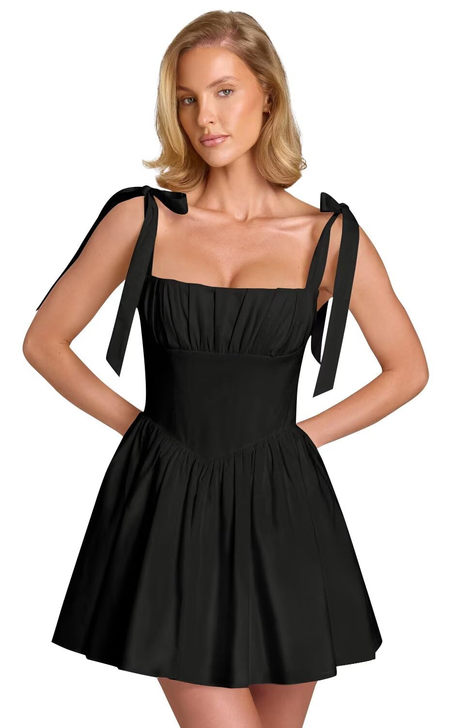 Spaghetti Straps Homecoming Dresses for Teens Satin A-line Short Prom Dress Pleated Cocktail Gowns with Pockets