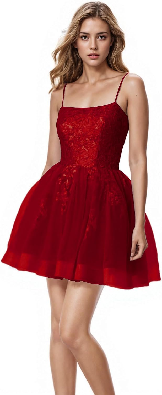 Tulle Homecoming Dresses Teens Lace Beaded Party Dress Juniors Short Prom Dresses