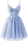 Lace Applique Tulle Homecoming Dresses for Teens Sparkly 3D Flower Short Prom Dress Sequin Quinceanera DAMA Dress