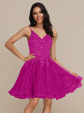 Tulle Homecoming Dresses Teens Lace Beaded Party Dress Juniors Short Prom Dresses
