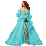 Tulle Maternity Dresses for Photoshoot Long Puffy Bridal Lingeria Robe Pregnancy Gowns Bathgown BabyShower Dress