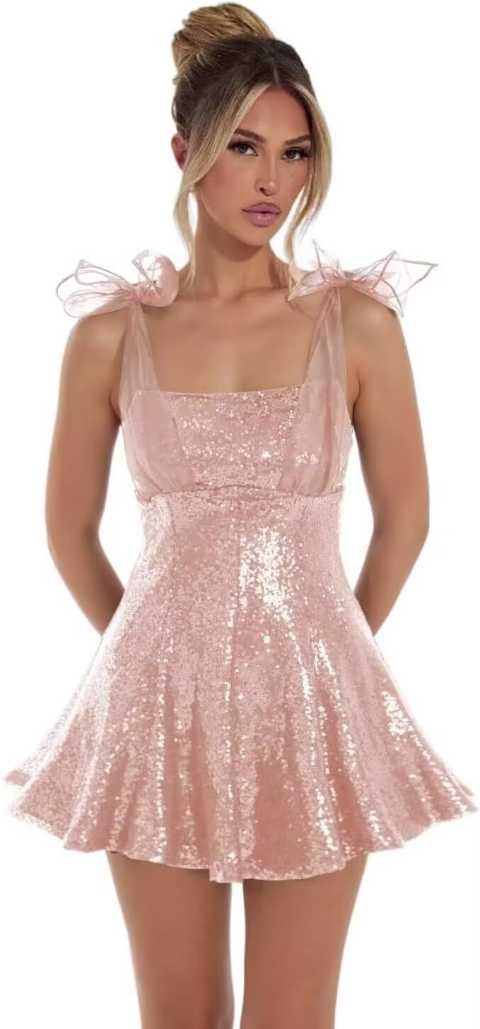 Spaghetti Straps Sequin Homecoming Dresses for Teens Short Prom Dress Sparkly A-Line Cocktail Party Gowns