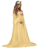 Kingbridal Pearl Tulle Maternity Dress for Photoshoot Long Puffy Sleeve Pregnancy Gown