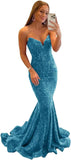 Vestido de fiesta con tirantes finos y lentejuelas, vestido de noche de sirena brillante con abertura, vestidos largos para mujer 2024 