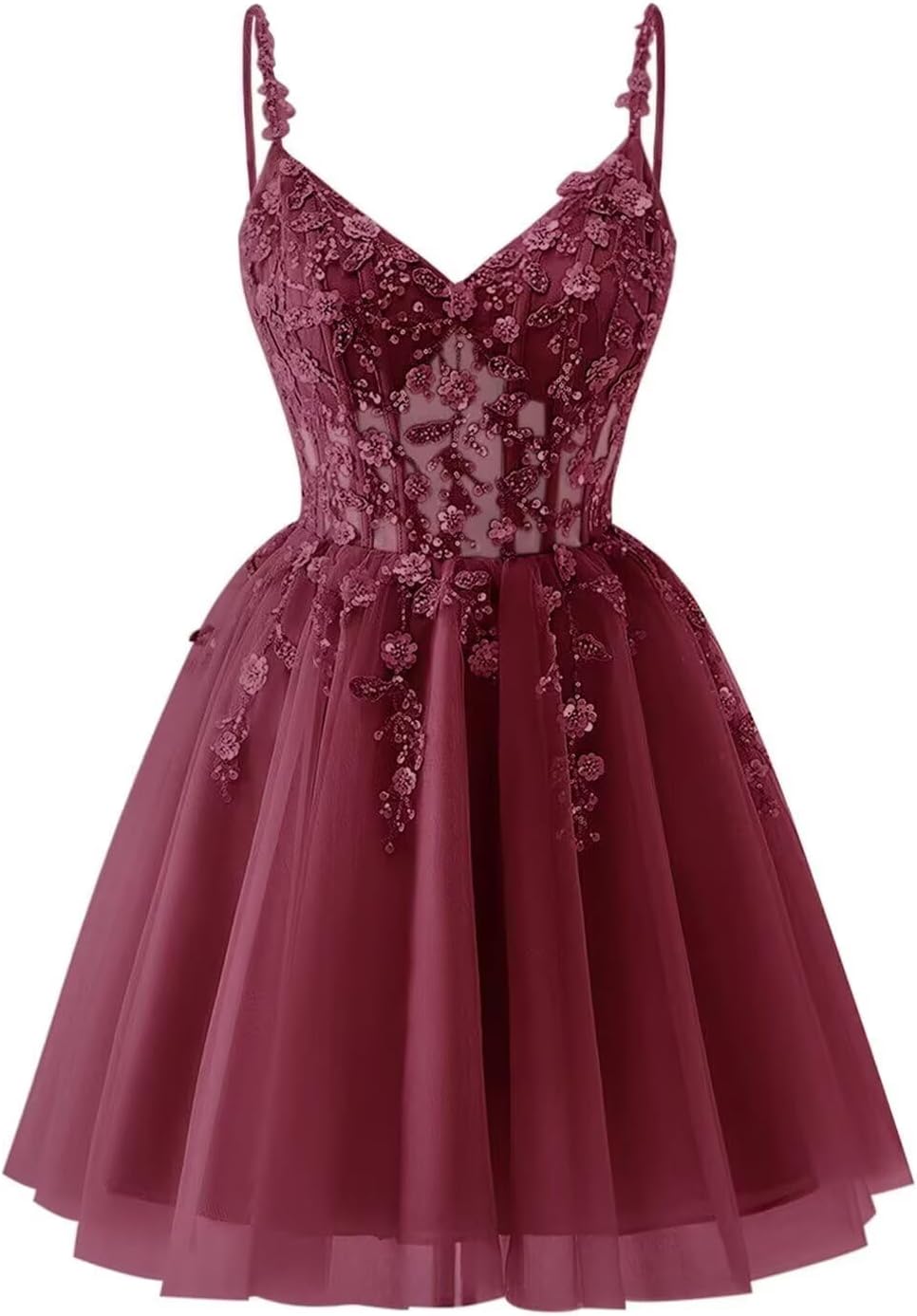 Lace Applique Tulle Homecoming Dresses for Teens Sparkly 3D Flower Short Prom Dress Sequin Quinceanera DAMA Dress