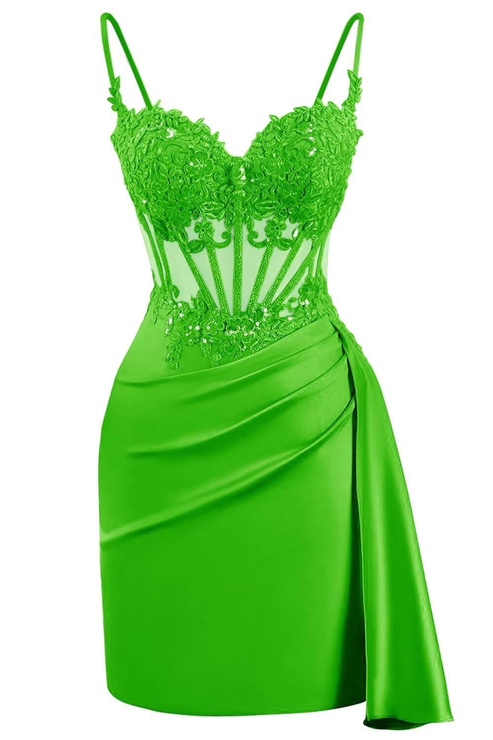 Lace Satin Homecoming Dresses for Teens 2027 Short Prom Dress Spaghetti Straps Corset Cocktail Formal Evening Gowns