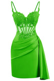 Lace Satin Homecoming Dresses for Teens 2027 Short Prom Dress Spaghetti Straps Corset Cocktail Formal Evening Gowns