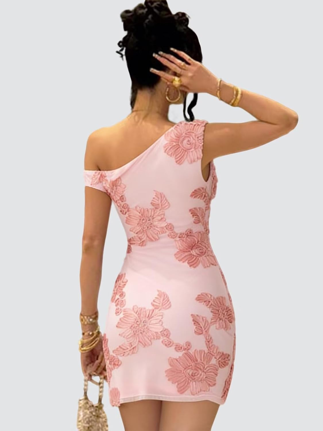 Tulle Floral Homecoming Dresses for Teens 2026 Short Lace One Shoulder Prom Evening Cocktail Dress
