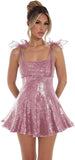 Sparkly Sequin Homecoming Dresses for Teens 2027 Spaghetti Strap Short Prom Dress with Bow Glitter Tulle Cocktail Party Gown