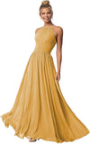 Women's Halter Bridesmaid Dresses Long Chiffon Formal Dresses Evening Party Dress 2026