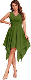 Women's Short Bridesmaid Dresses 2025 V Neck Ruched Chiffon Formal Cocktail Party Dress