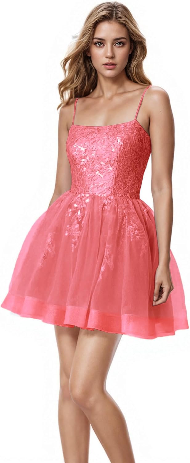 Tulle Homecoming Dresses Teens Lace Beaded Party Dress Juniors Short Prom Dresses