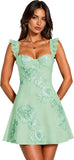 Floral Homecoming Dresses for Teens Short Princess A Line Mini Prom Cocktail Party Gowns