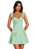 Floral Homecoming Dresses for Teens Short Princess A Line Mini Prom Cocktail Party Gowns