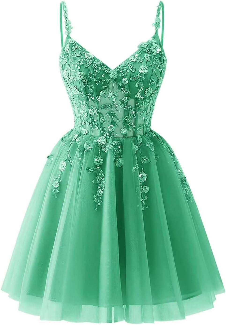 Lace Applique Tulle Homecoming Dresses for Teens Sparkly 3D Flower Short Prom Dress Sequin Quinceanera DAMA Dress