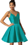 Women's Short Homecoming Dresses for Teens 2025 V Neck Satin Prom Cocktail Gowns
