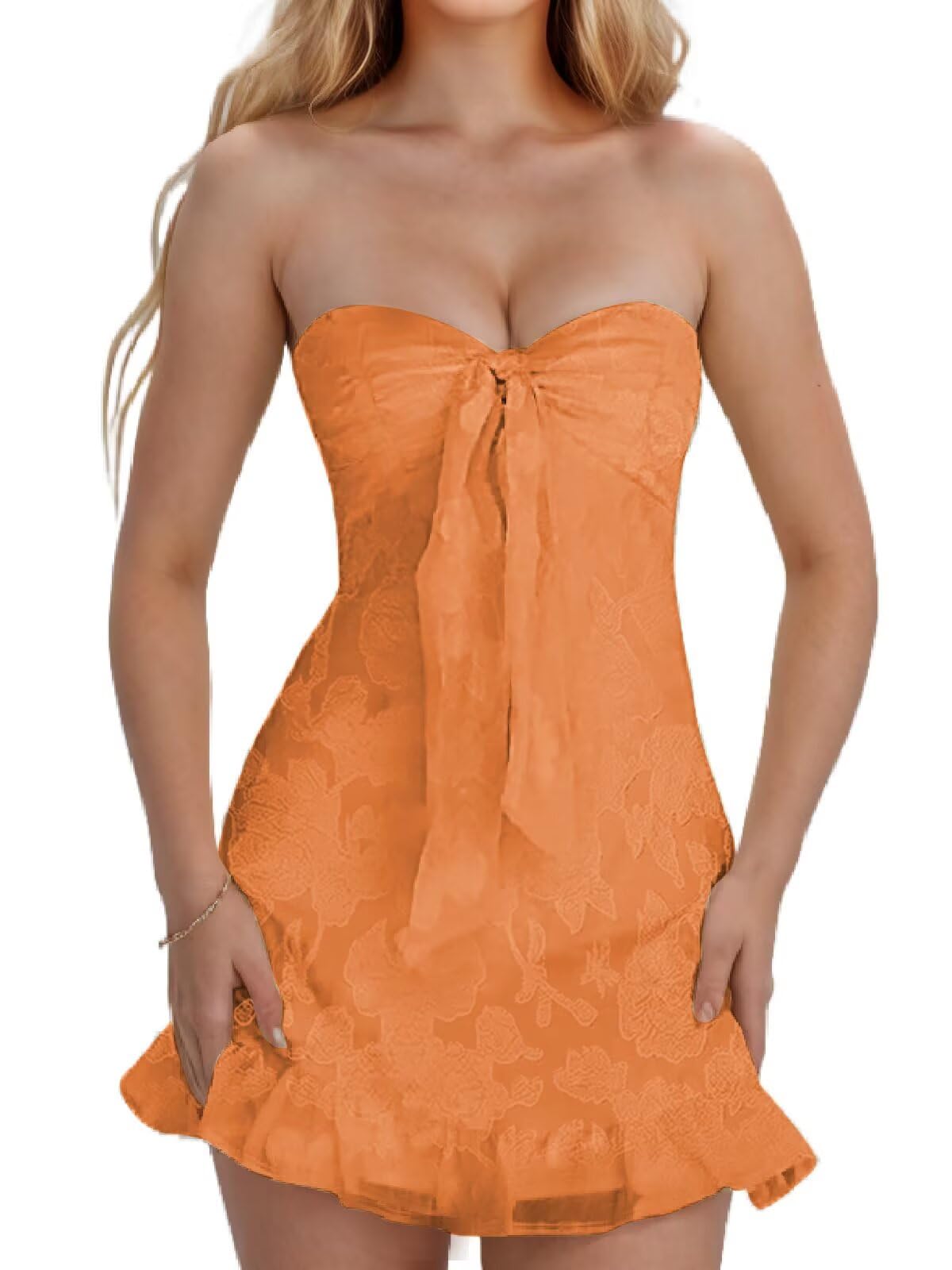 Jacquard Chiffon Homecoming Dress Short for Teens 2027 Strapless Mini Prom Gown Ruffle Cocktail Party Dress