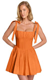 Spaghetti Straps Homecoming Dresses for Teens Satin A-line Short Prom Dress Pleated Cocktail Gowns with Pockets