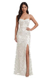 Mermaid Sequin Lace Prom Dresses Long for Women 2026 Spaghetti Straps Corset Formal Evening Party Gown with Slit