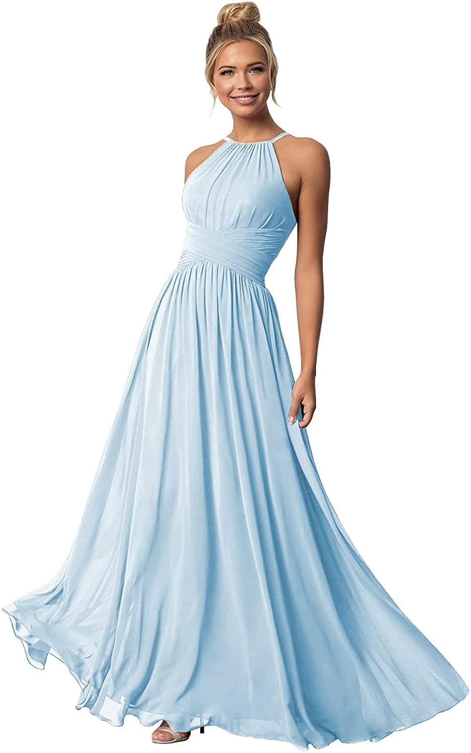 Women's Halter Bridesmaid Dresses Long Chiffon Formal Dresses Evening Party Dress 2026