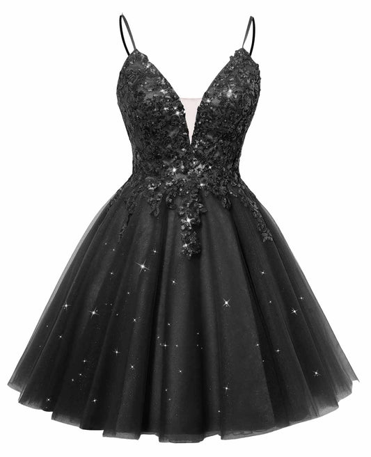 Tulle Homecoming Dresses for Teens Sparkly Lace Sequin Short Prom Dress Sweet 16 DAMA Quinceanera Dress HOCO Dress