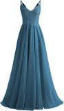 Lace Bridesmaid Dresses for Wedding with Slit Spaghetti Straps Chiffon Aline Formal Evening Party Gowns