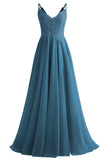 Lace Bridesmaid Dresses for Wedding with Slit Spaghetti Straps Chiffon Aline Formal Evening Party Gowns