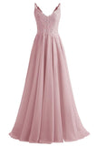Lace Bridesmaid Dresses for Wedding with Slit Spaghetti Straps Chiffon Aline Formal Evening Party Gowns
