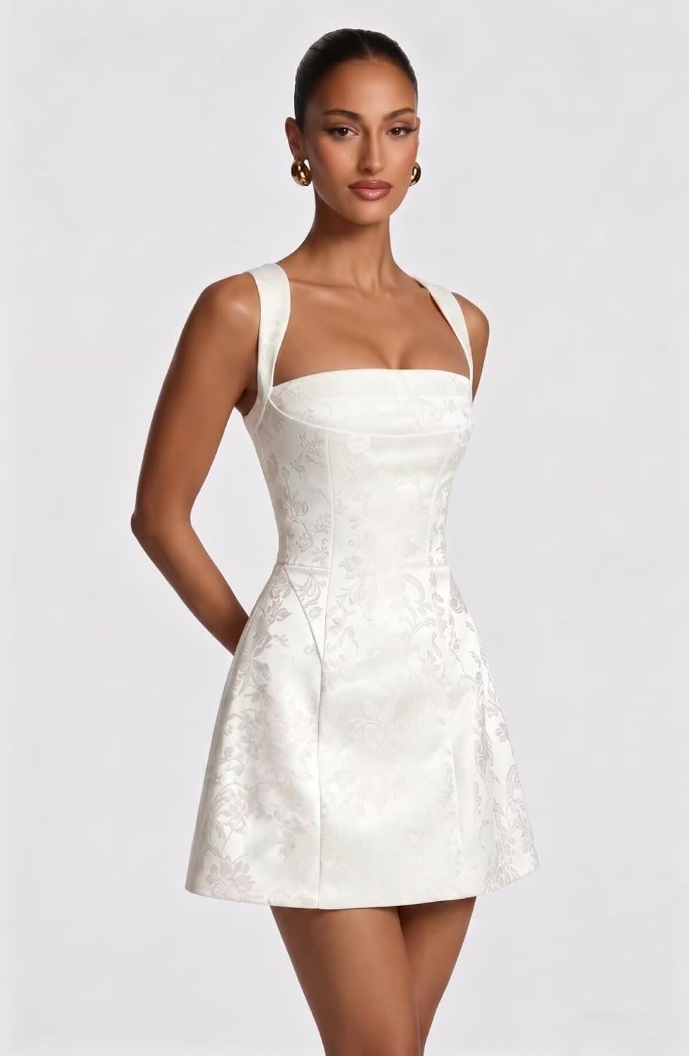 Kingbridal Jacquard Satin Homecoming Dresses for Teens 2026 A-Line Short Prom Cocktail Dress