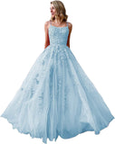 Ballkleider, langes Ballkleid für Damen, Spaghettiträger, Tüll, A-Linie, sexy, rückenfrei, formelle Partykleider mit Taschen 