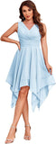 Women's Short Bridesmaid Dresses 2025 V Neck Ruched Chiffon Formal Cocktail Party Dress