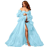 Tulle Maternity Dresses for Photoshoot Long Puffy Bridal Lingeria Robe Pregnancy Gowns Bathgown BabyShower Dress