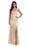 Mermaid Sequin Lace Prom Dresses Long for Women 2026 Spaghetti Straps Corset Formal Evening Party Gown with Slit