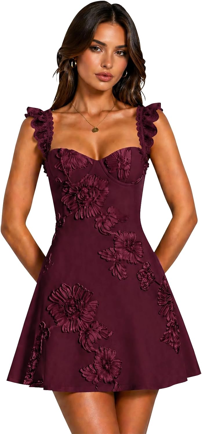 Floral Homecoming Dresses for Teens Short Princess A Line Mini Prom Cocktail Party Gowns