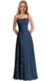 Lace Floral Junior Bridesmaid Dresses Long Spaghetti Strap Prom Dress for Teens Formal Gown Flower Girls Dress