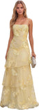 Jacquard Laces Prom Dress for Women Spaghetti Strap Bridesmaid Dresses Long Formal Wedding Party Gown