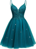 Sparkly Tulle Homecoming Dresses Short Lace Prom Dresses for Teens Mini Cocktail Dress