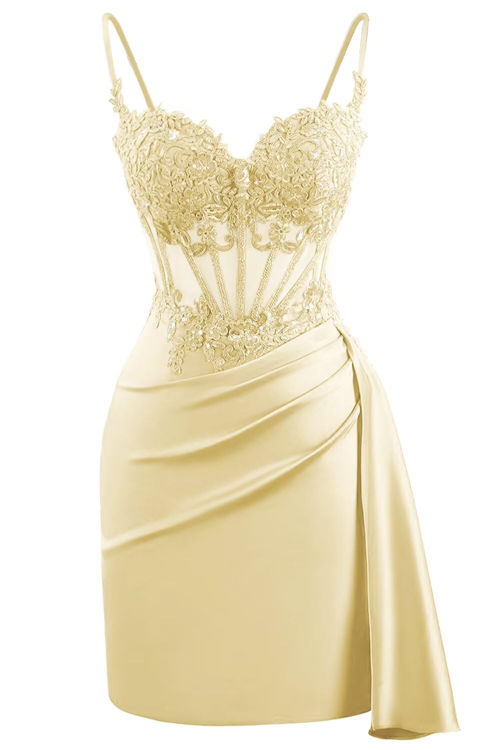 Lace Satin Homecoming Dresses for Teens 2027 Short Prom Dress Spaghetti Straps Corset Cocktail Formal Evening Gowns
