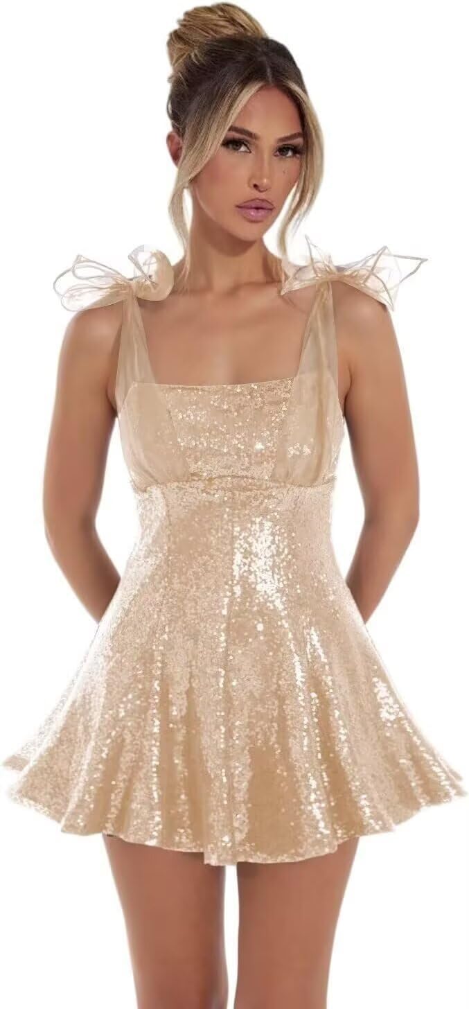 Spaghetti Straps Sequin Homecoming Dresses for Teens Short Prom Dress Sparkly A-Line Cocktail Party Gowns