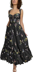 Vestidos de tul con bordado floral para mujer 2024, vestidos formales de fiesta de noche 